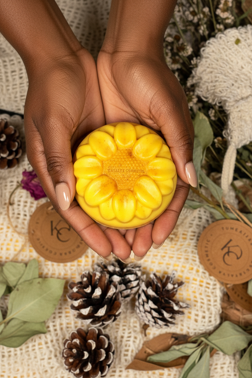 Savon curcuma et miel avec personnage